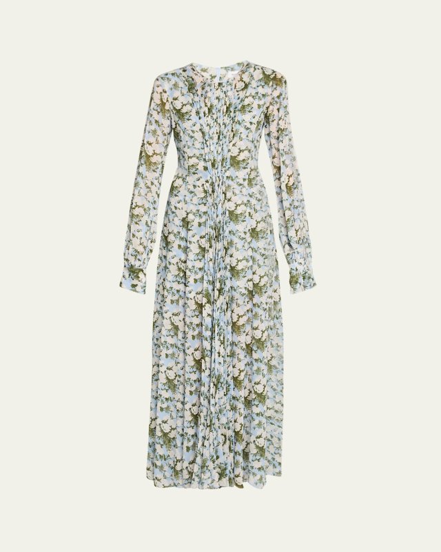 Long-Sleeve Floral Maxi Dress